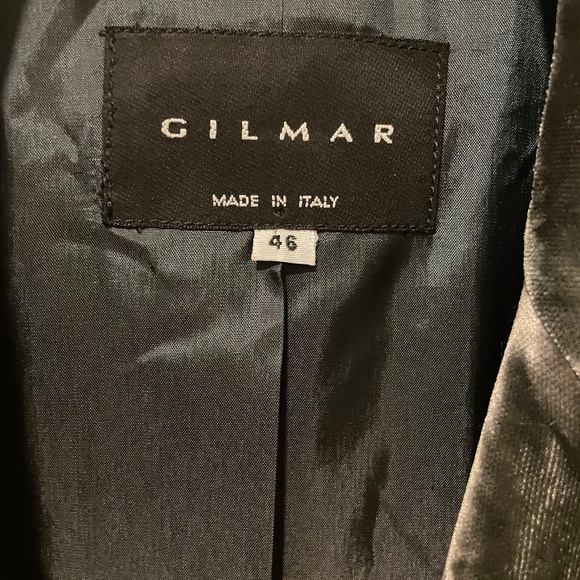 Silver/Gray Crushed velvet three-button blazer - Picture 4 of 5